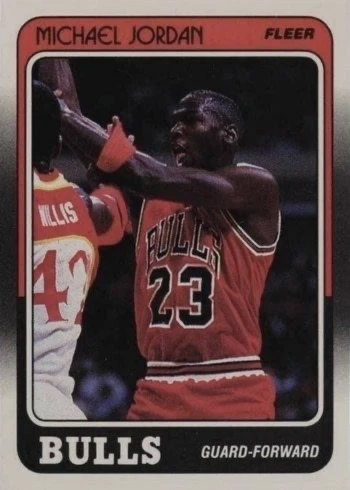 1988 Fleer #17 Michael Jordan Basketball Card 1988 Fleer #17 Michael Jordan Basketball Card