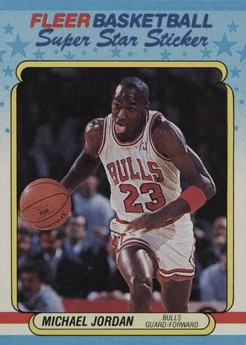 1988 Fleer Sticker #7 Michael Jordan Basketball Card 1988 Fleer Sticker #7 Michael Jordan Basketball Card