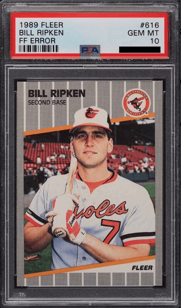 1989 Fleer #616 Billy Ripken FF Error PSA 10