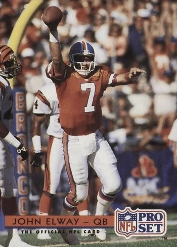 1992 Pro Set #155 John Elway Football Card 1992 Pro Set #155 John Elway Football Card