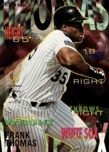 1995 Fleer #128 Frank Thomas Baseball Card 1995 Fleer #128 Frank Thomas Baseball Card