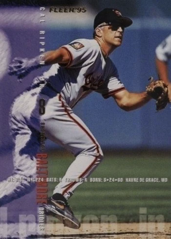 1995 Fleer #19 Cal Ripken Jr. Baseball Card 1995 Fleer #19 Cal Ripken Jr. Baseball Card