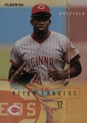1995 Fleer #446 Deion Sanders Baseball Card 1995 Fleer #446 Deion Sanders Baseball Card