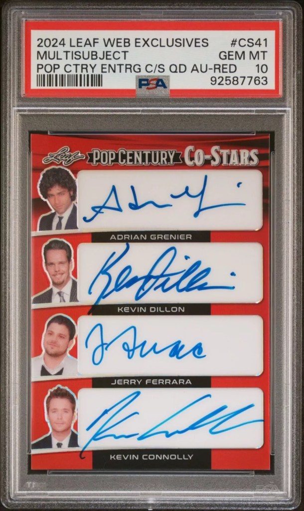2024 Leaf Pop Century Co-Stars #CS41 Entourage Quad Autograph Red /99 PSA 10