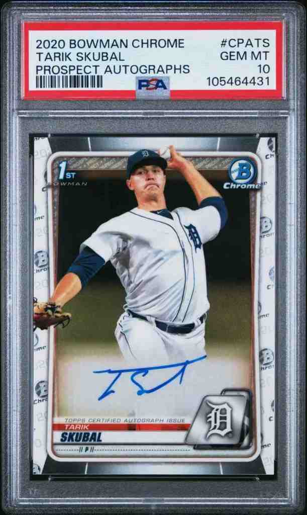 2020 Bowman Chrome #CPATS Tarik Skubal Prospects Autographs PSA 10