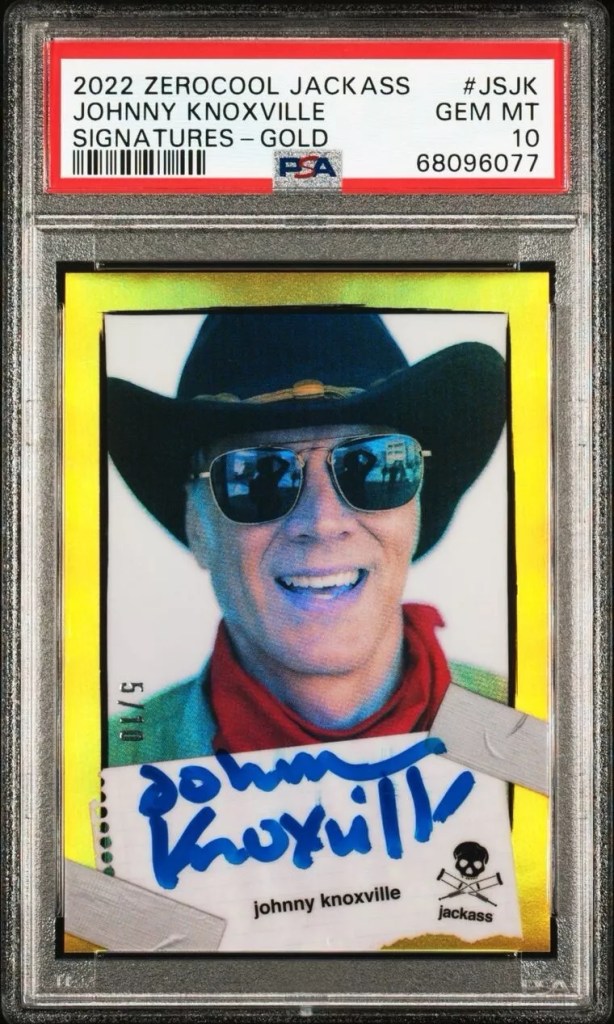 2022 Zerocool Jackass #JSJK Johnny Knoxville Signatures Gold /10 PSA 10