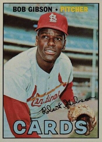 1967 Topps #210 Bob Gibson Baseball Card 1967 Topps #210 Bob Gibson Baseball Card