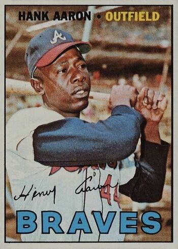 1967 Topps #250 Hank Aaron Baseball Card 1967 Topps #250 Hank Aaron Baseball Card