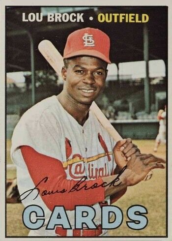 1967 Topps #285 Lou Brock Baseball Card 1967 Topps #285 Lou Brock Baseball Card
