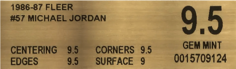 1986 Fleer #57 Michael Jordan BGS 9.5 label with subgrades