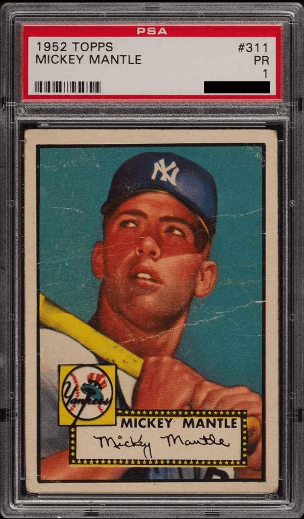1952 Topps #311 Mickey Mantle PSA 1