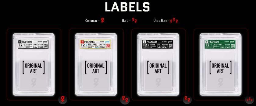 PiggyBanx Label and Rarity Breakdown